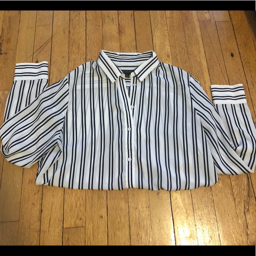 Blue Striped Blouse from Banana Republic